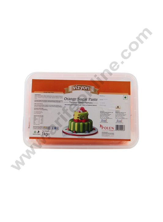 Vizyon Sugar Paste (Fondant) - Orange, 1kg