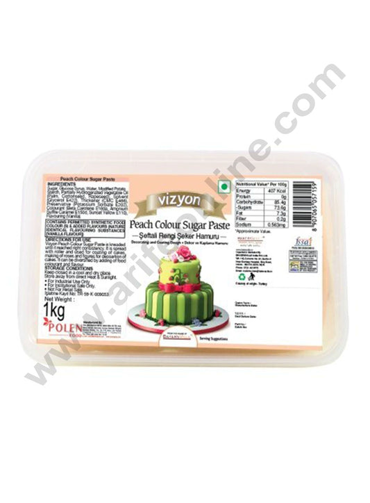Vizyon Sugar Paste (Fondant) -Peach, 1kg