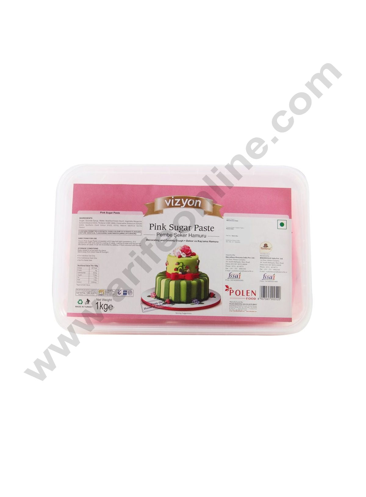 Vizyon Sugar Paste (Fondant) -Pink, 1kg