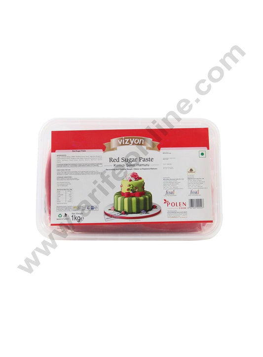 Vizyon Sugar Paste (Fondant) - Red, 1kg