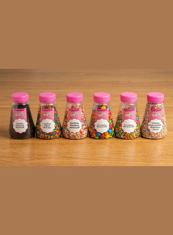 WOW Confetti Confeito Chocolate Vermicelli - 100g | Black Sprinkles for Cake Decoration and Topping (SBCA-WOW-CCV)  (MOQ 12 PCS)