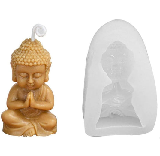 3D Silicon1 Cavity Cute Sitting buddha Shape Silicon Candle Mould, Silicon Soap Mold, (SBSP-DYF6621)   (MOQ 12 PCS) (AOD)