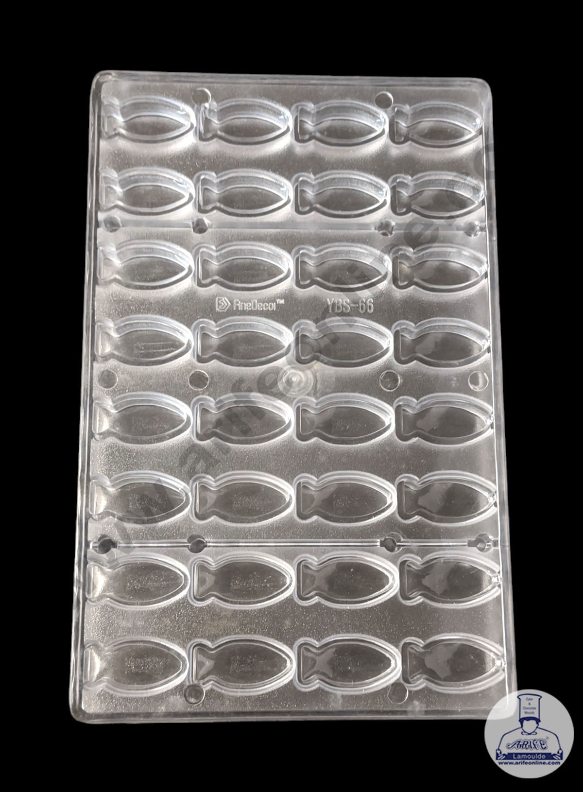 32 Cavity Fish Shape Polycarbonate Chocolate Mold - ( YBS-066 ) (MOQ 12 PCS) (RRD)