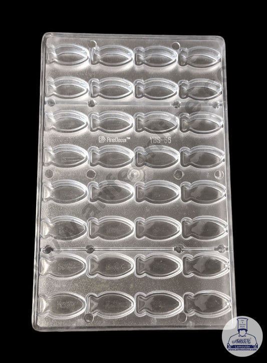 32 Cavity Fish Shape Polycarbonate Chocolate Mold - ( YBS-066 ) (MOQ 12 PCS) (RRD)