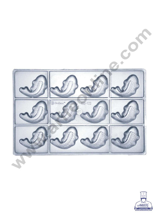 12 Cavity Koi Fish Shape Polycarbonate Chocolate Mold - ( YBS-123 ) (MOQ 12 PCS) (RDD)
