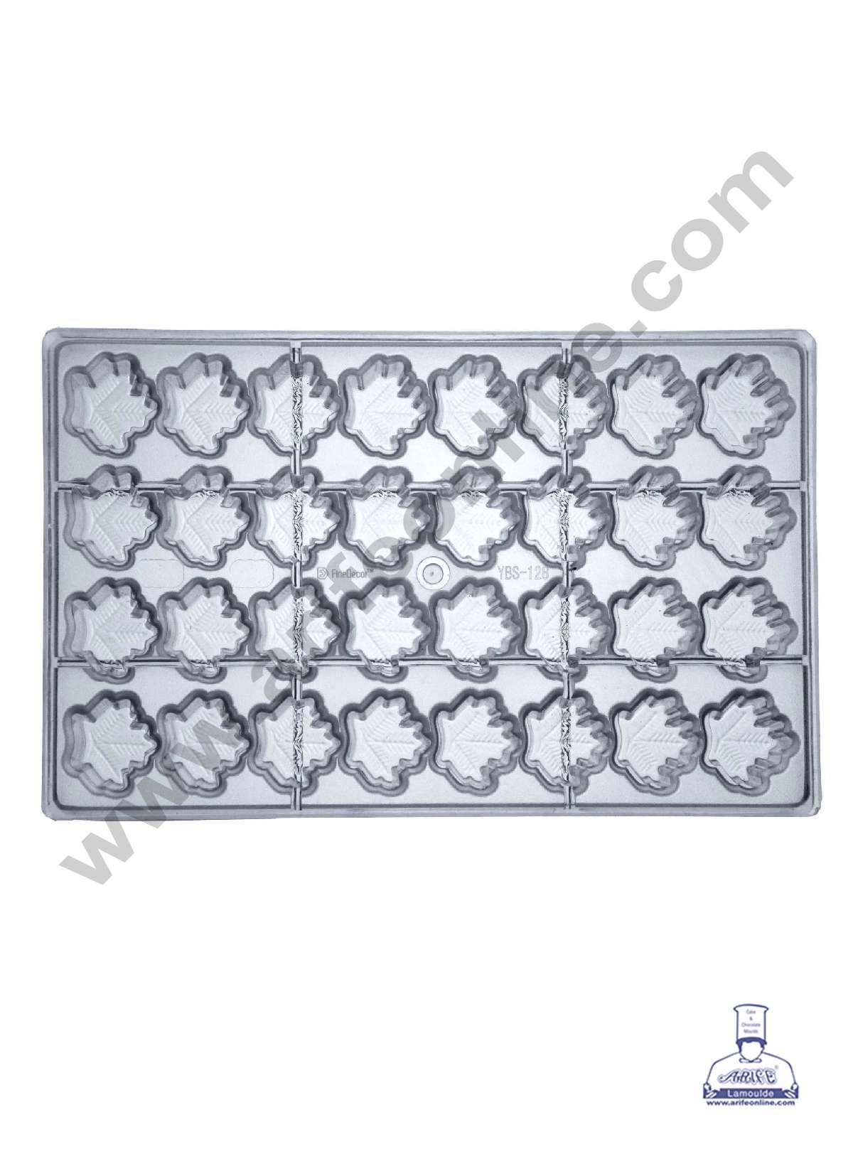32 Cavity Maple Leaf Shape Polycarbonate Chocolate Mold - ( YBS-128 ) (MOQ 12 PCS) (RRD)