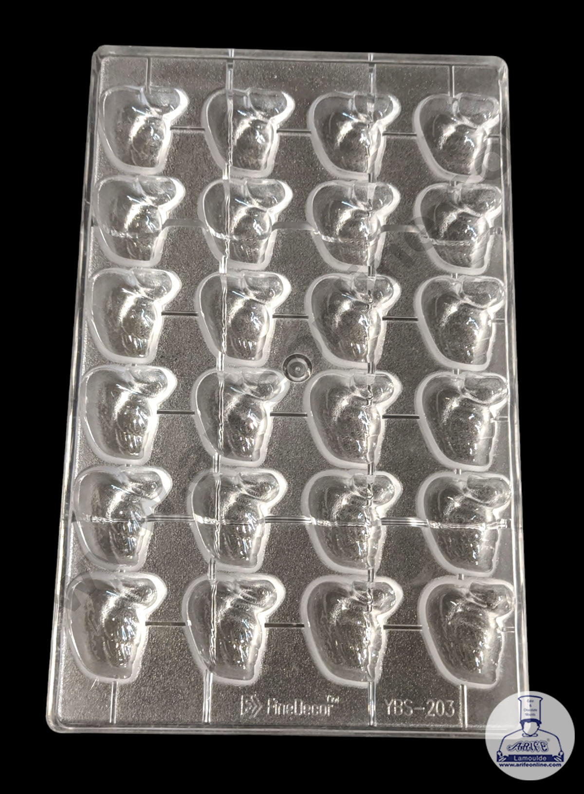 24 Cavity Swan Shape Polycarbonate Chocolate Mold - ( YBS-203 )  (MOQ 12 PCS) (RRD)