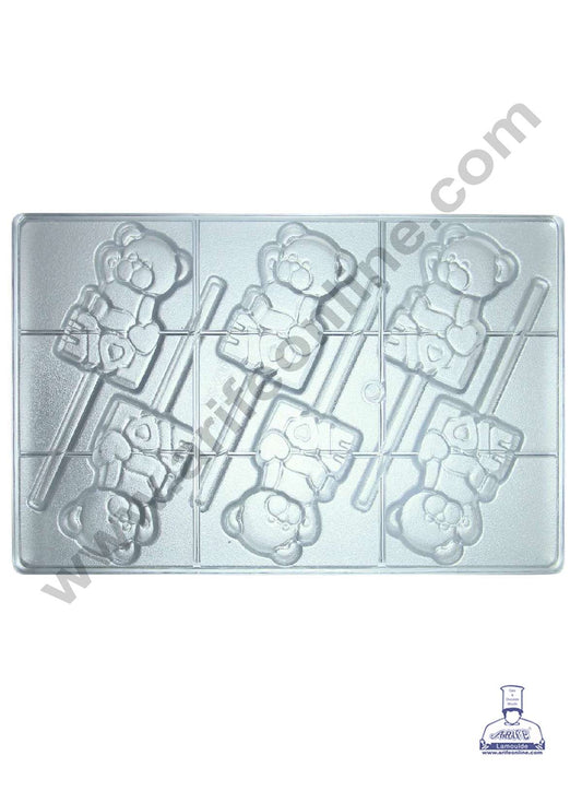 6 Cavity Teddy With Love Polycarbonate Chocolate Mold - ( YBS-206 ) (MOQ 12 PCS) (RRD)