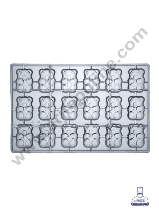 18 Cavity Teddy Bear Polycarbonate Chocolate Mold - ( YBS-221 ) (MOQ 12 PCS) (RRD)