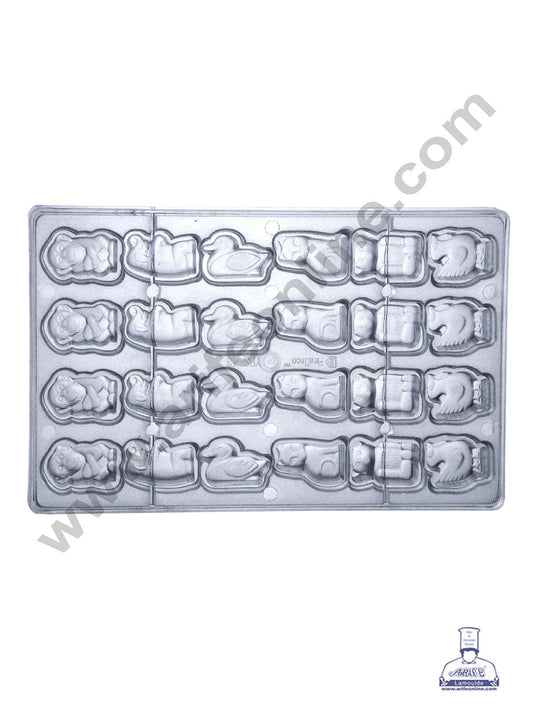 24 Cavity Mix Animal Polycarbonate Chocolate Mold - ( YBS-043 ) (MOQ 12 PCS) (RRD)