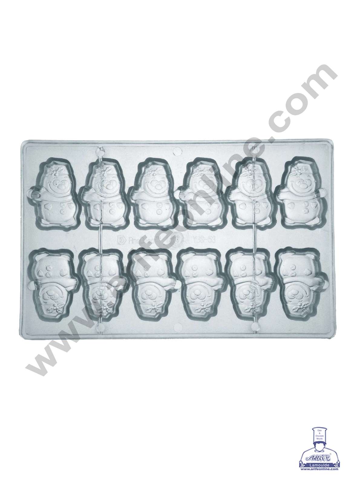 12 Cavity Polycarbonate Chocolate Mold - ( YBS-053 ) (MOQ 12 PCS) (RDD)