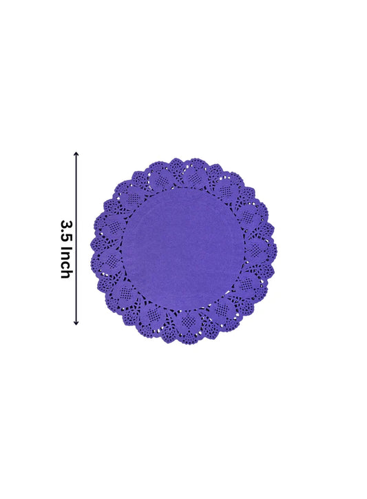 3.5 Inch Paper Doilies | Round Placemats | Decorative Accessories | Disposable Paper Mats – Purple – 100 pcs Pack(SBPD-P-3.5) (MOQ 12 PACK)
