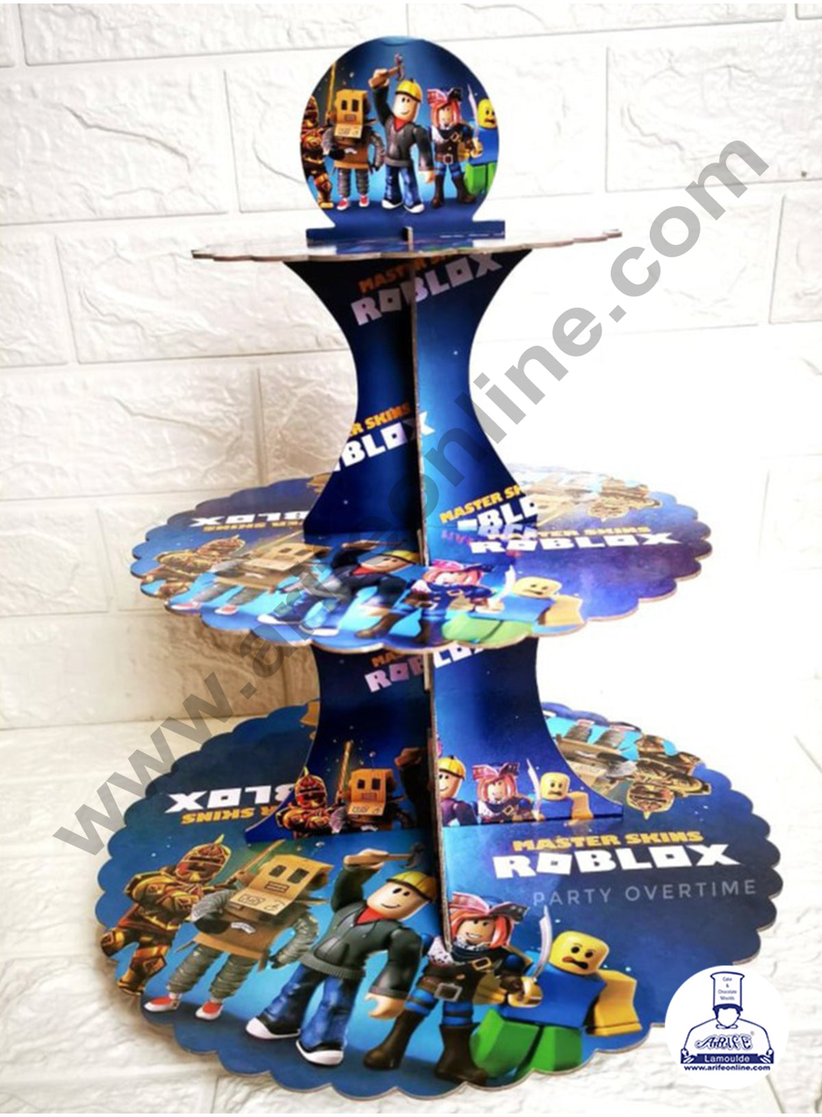 3 Tier Roblox Theme Cardboard Cupcake Stand - Heavy (MOQ 12 PCS)