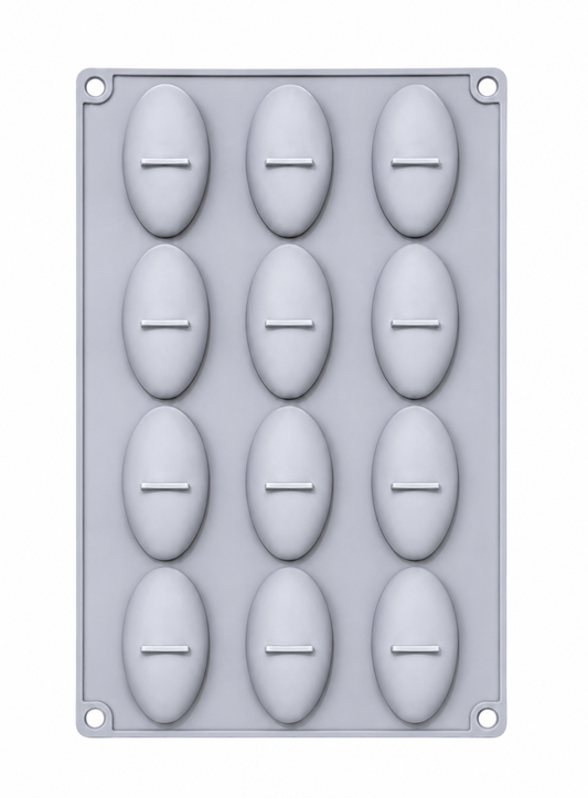 12 Cavity Egg Shape Silicon Mould  (SBSM-11) (MOQ 12 PCS)