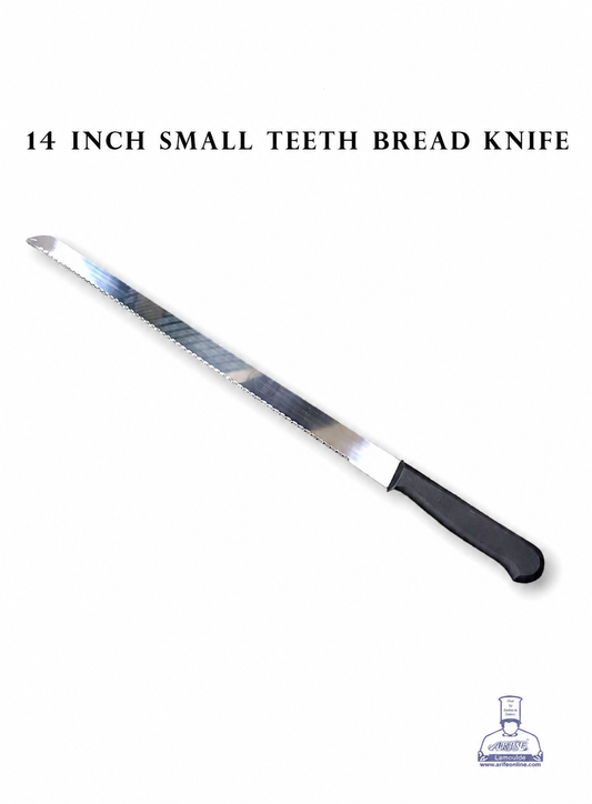 14" Small Teeth Black Handle Bread Knife | Cake Slicer (OE)