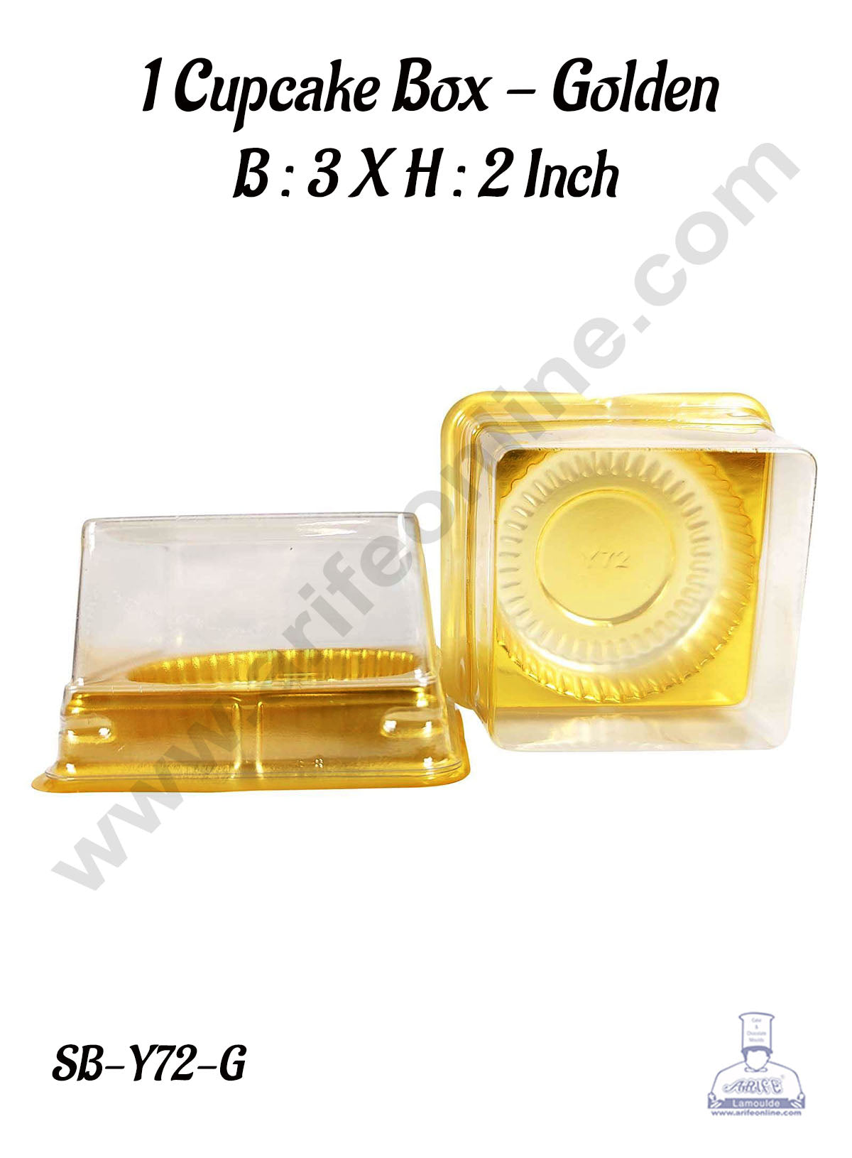 PVC 1 CUPCAKE BOX (G) 3X2" SB-Y72-G  (MOQ 100 PCS) (M)