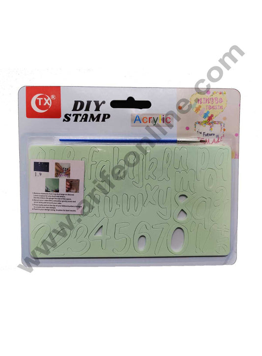 Cake Decor Lowercase Alphabet and Number Acrylic Diy Stamp Embossed Fondant Cake Decorating abc-002