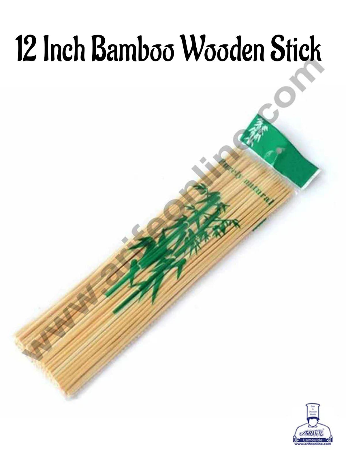 Natural Bamboo Wooden Skewer Satay Sticks /BBQ Sticks for Kebab Chicken Paneer Tikka Fruits Salad for Barbecue and Grilling (12 inches) (MOQ 12 PKT)