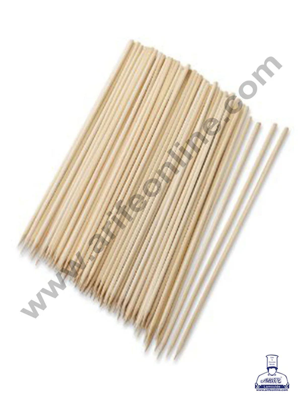 Natural Bamboo Wooden Skewer Satay Sticks /BBQ Sticks for Kebab Chicken Paneer Tikka Fruits Salad for Barbecue and Grilling (12 inches) (MOQ 12 PKT)