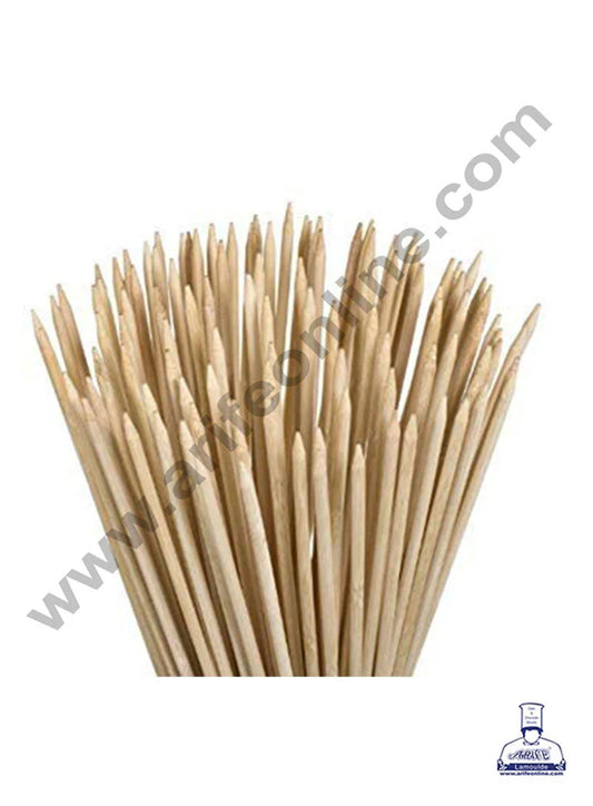 Natural Bamboo Wooden Skewer Satay Sticks /BBQ Sticks for Kebab Chicken Paneer Tikka Fruits Salad for Barbecue and Grilling (12 inches) (MOQ 12 PKT)