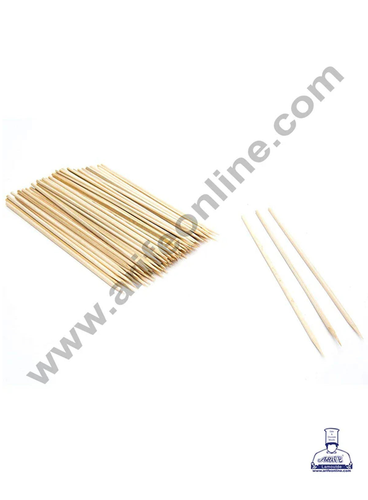 Natural Bamboo Wooden Skewer Satay Sticks /BBQ Sticks for Kebab Chicken Paneer Tikka Fruits Salad for Barbecue and Grilling (12 inches) (MOQ 12 PKT)