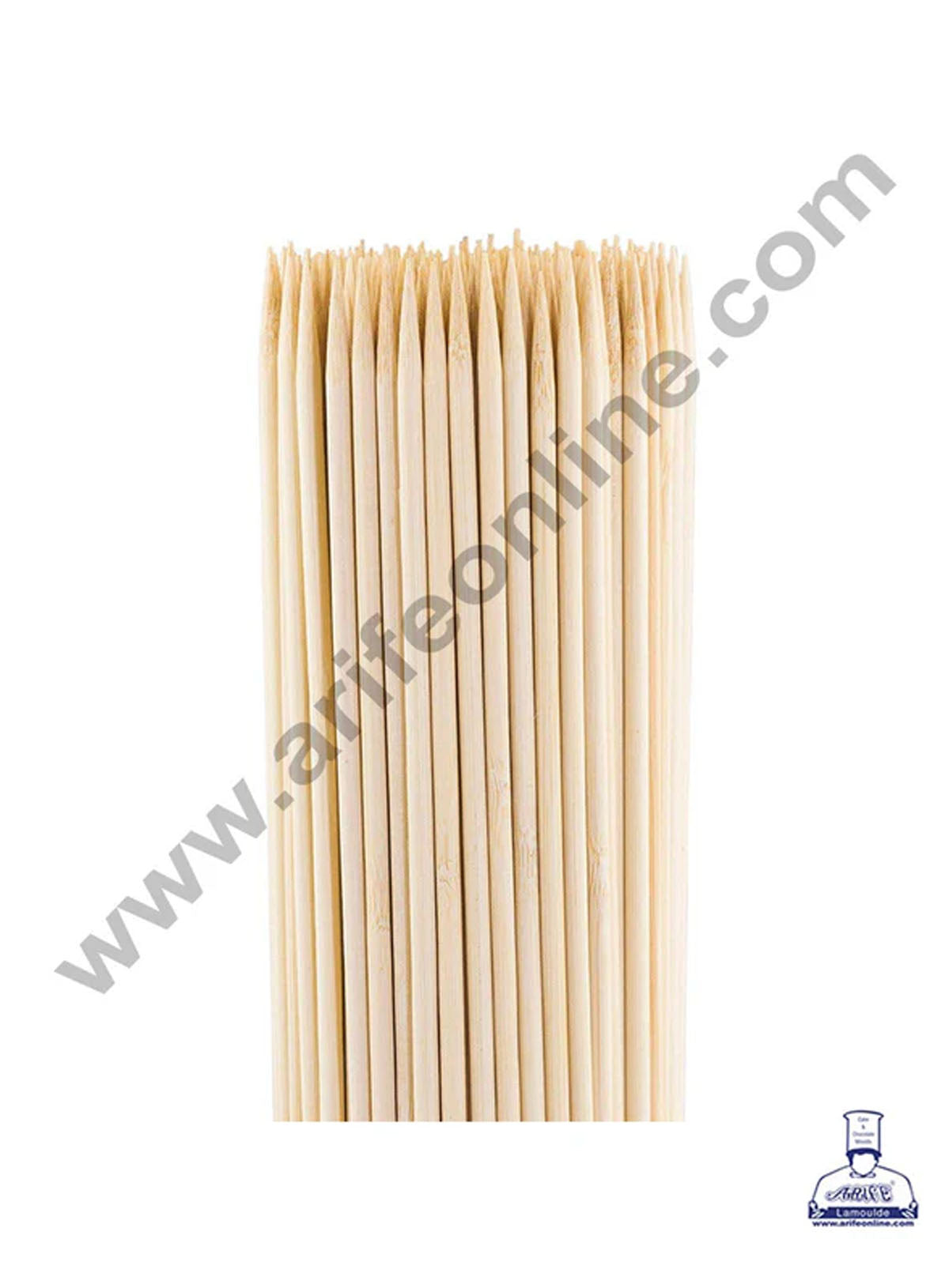 Natural Bamboo Wooden Skewer Satay Sticks /BBQ Sticks for Kebab Chicken Paneer Tikka Fruits Salad for Barbecue and Grilling (12 inches) (MOQ 12 PKT)