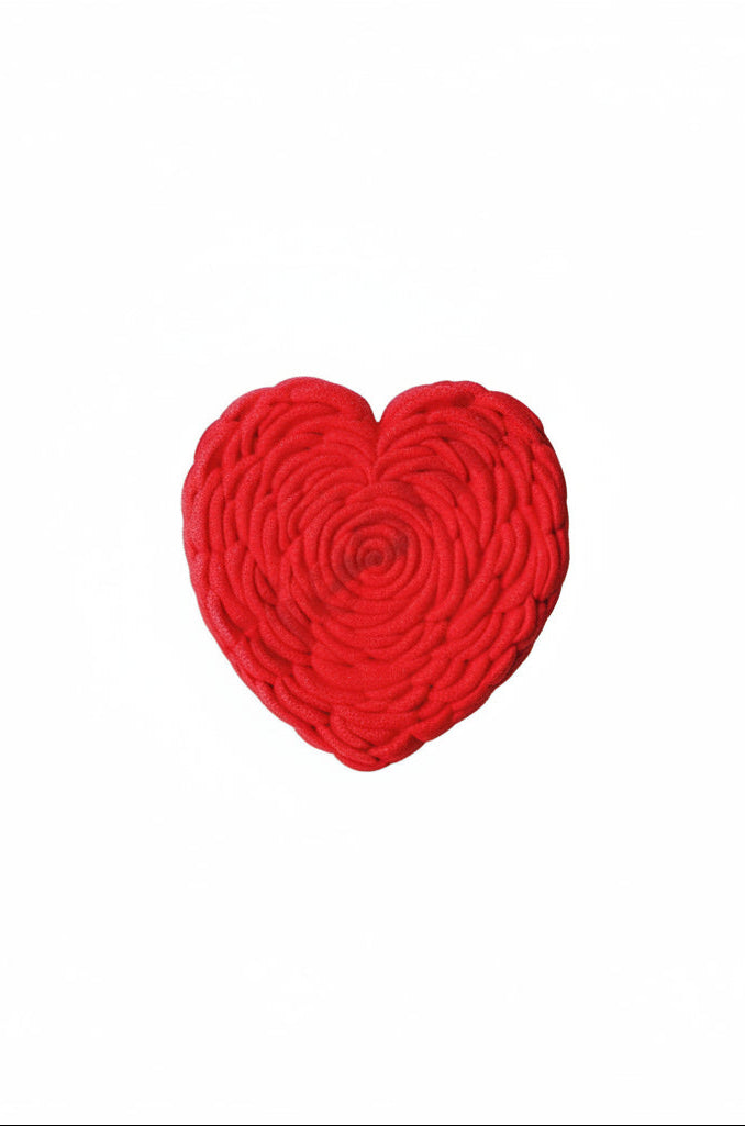 1 Big Rose Texture Heart Shape Silicone Mould Cake Mould Baking Moulds (MOQ 12 PCS) (AFD)