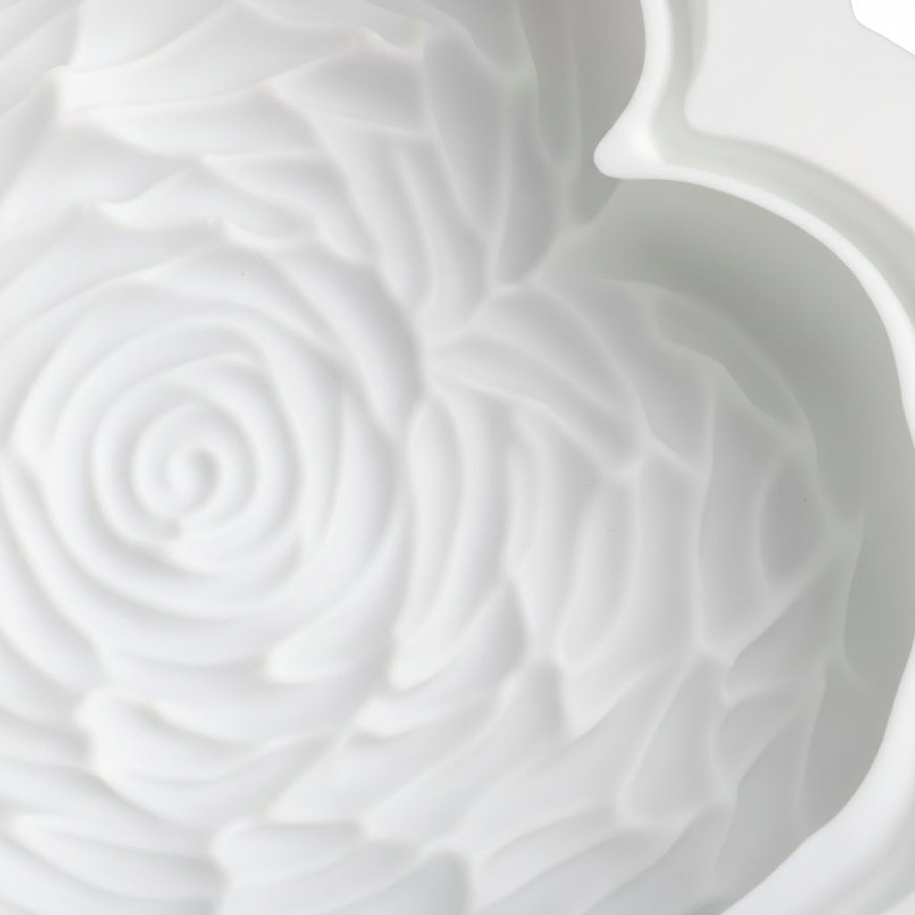 1 Big Rose Texture Heart Shape Silicone Mould Cake Mould Baking Moulds (MOQ 12 PCS) (AFD)