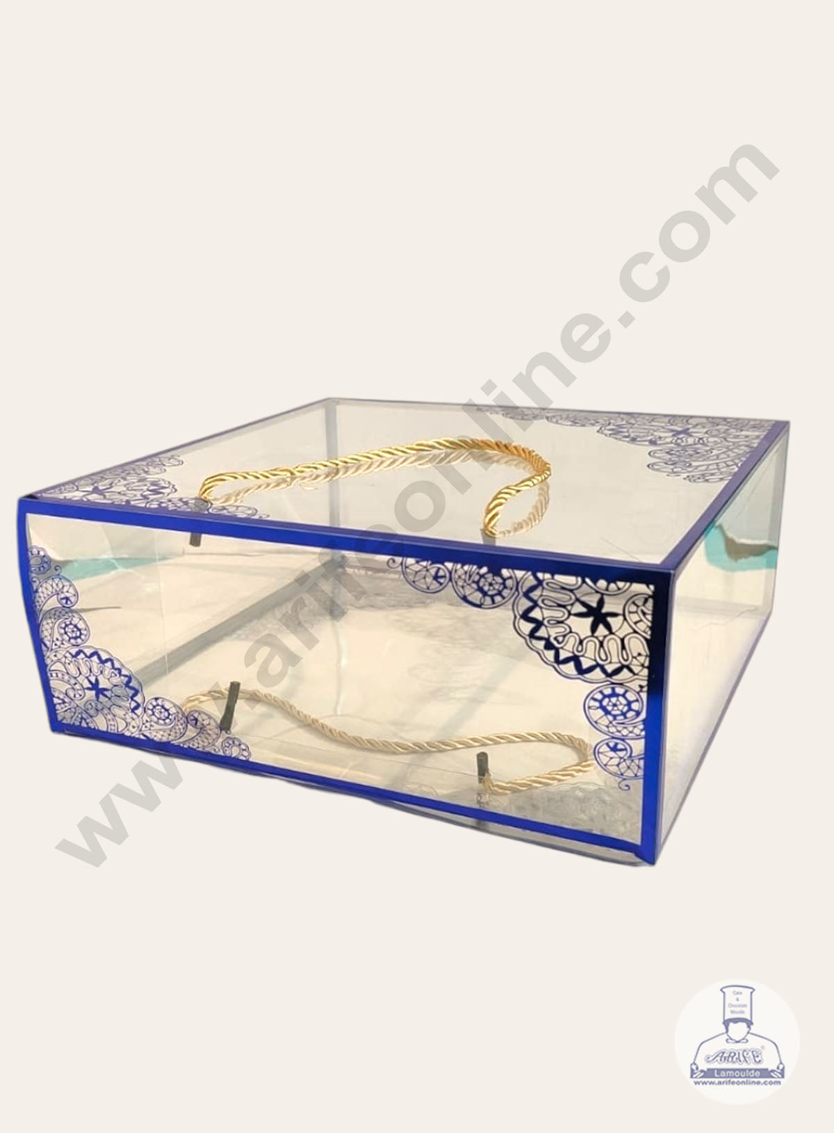 Blue Pattern PVC Hamper Bag - 10 X 4 X 10 Inch | Gift Box | Gift Bag with Handle (MOQ 100 PCS) (MD)