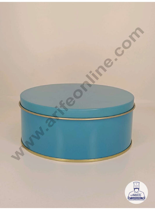 Dream Cake Tin Torte cake Cookie Cake Tin - Blue Color - 5.5 x 2.5 Inch (MOQ 54 PCS 1 CRTN) (FE)