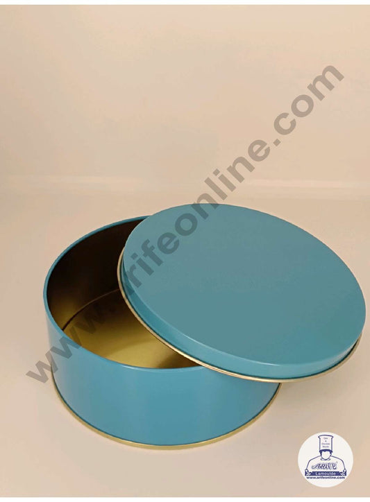 Dream Cake Tin Torte cake Cookie Cake Tin - Blue Color - 5.5 x 2.5 Inch (MOQ 54 PCS 1 CRTN) (FE)