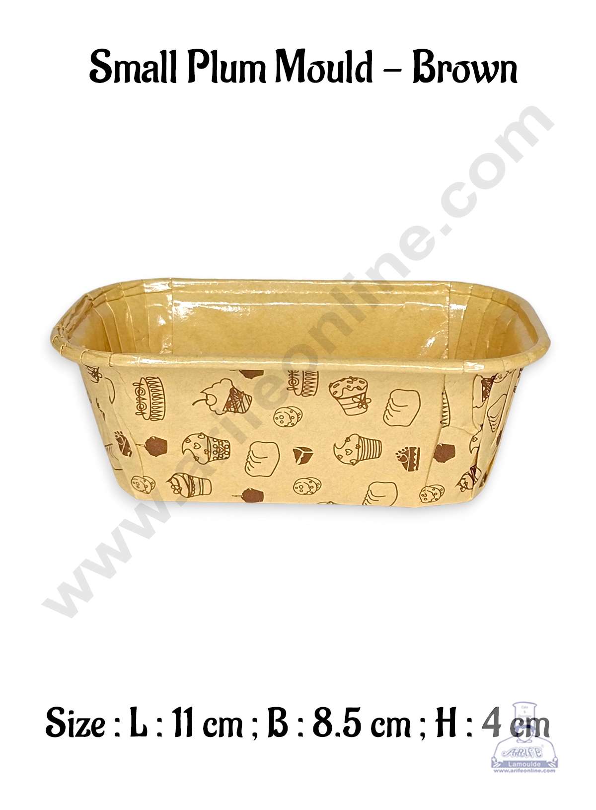 Small Brown Paper Bake and Serve Plum Cake Mold (MOQ 100 PCS)