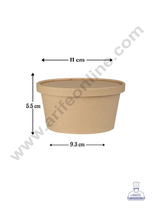 250ml Brown Kraft Paper Tub With Lid (MOQ 100 PCS)