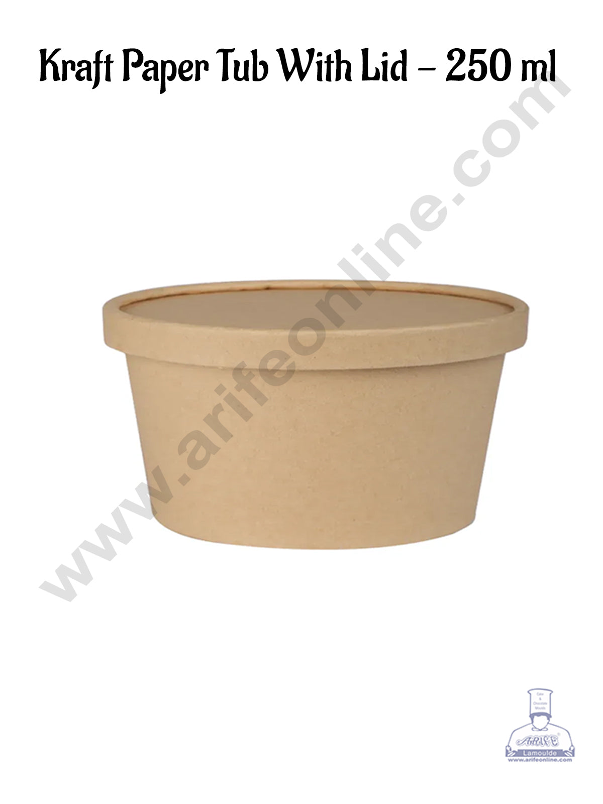 250ml Brown Kraft Paper Tub With Lid (MOQ 100 PCS)