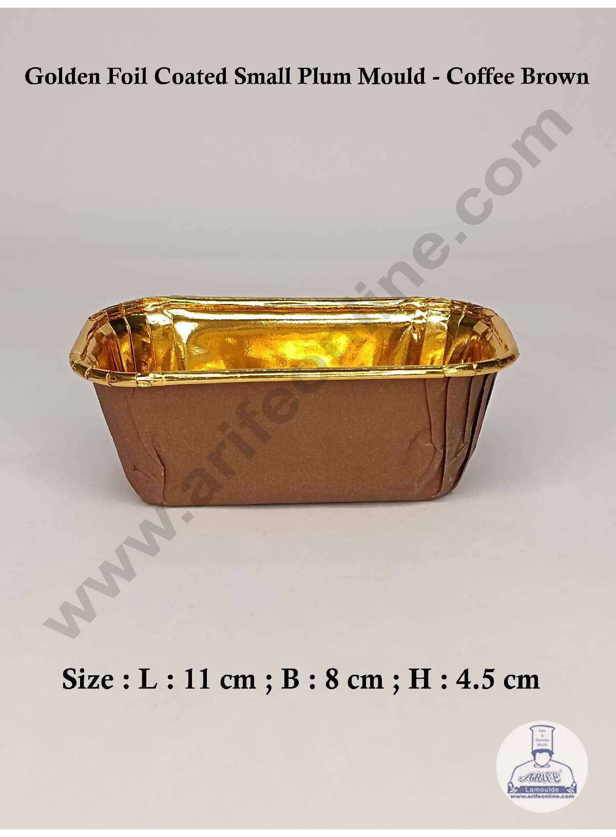 Small Golden Foil Coated Coffee Brown Paper Bake and Serve Plum Cake Mold (MOQ 100 PCS)