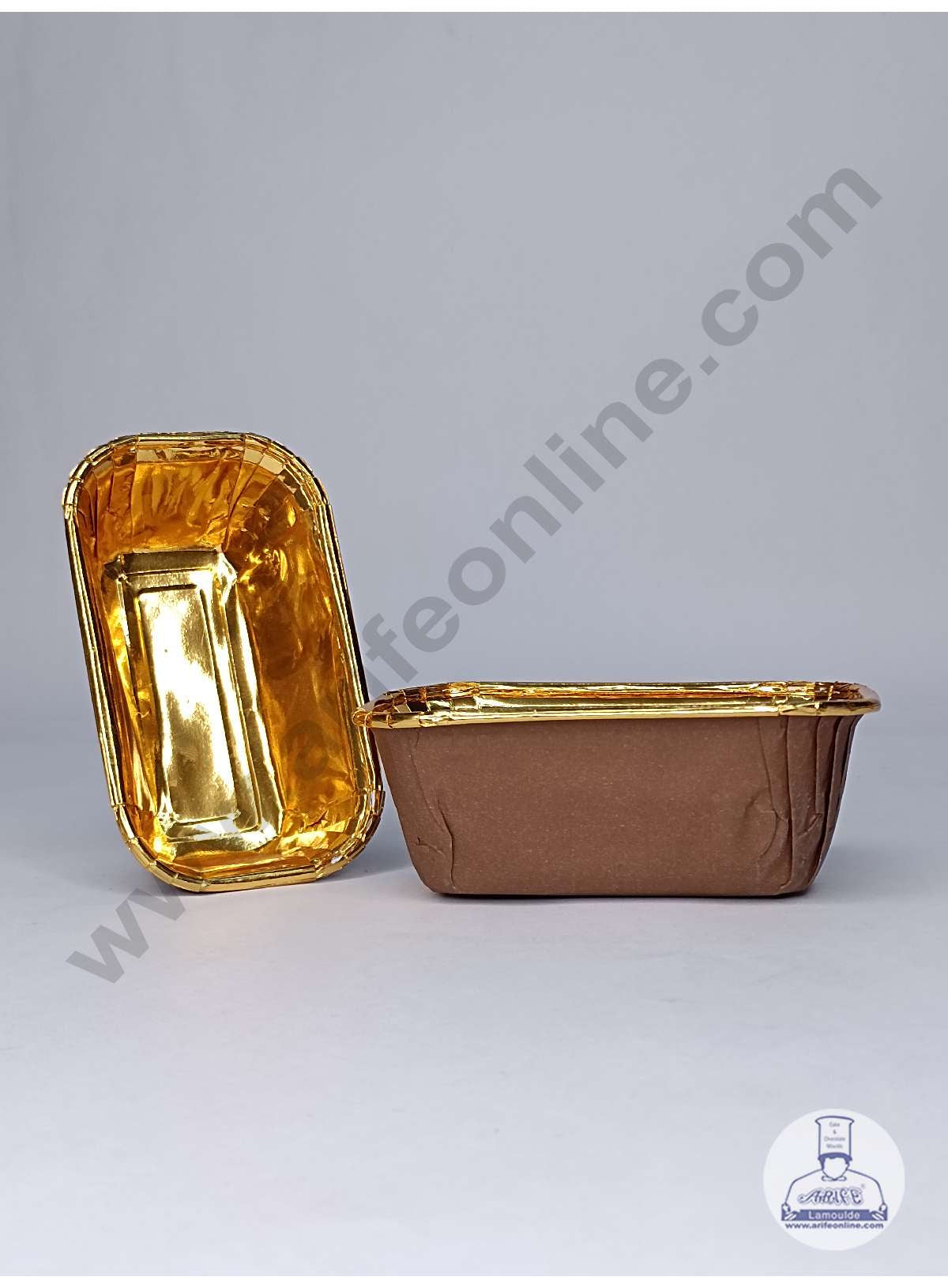 Small Golden Foil Coated Coffee Brown Paper Bake and Serve Plum Cake Mold (MOQ 100 PCS)