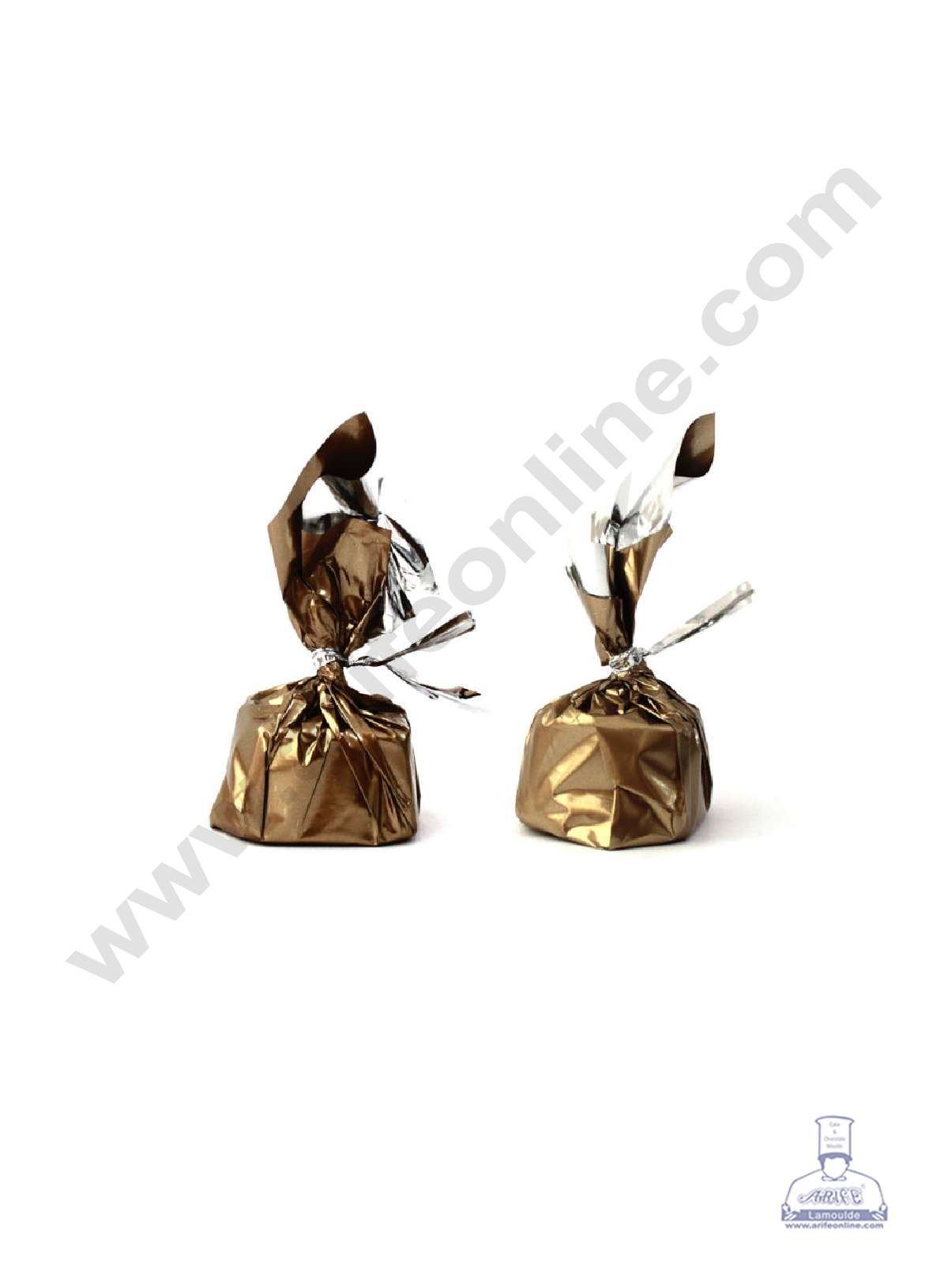 Metallic Plastic Chocolate Wrapper, Dark Gold 200 Pcs Pack (MOQ 12 PACK) (FD)