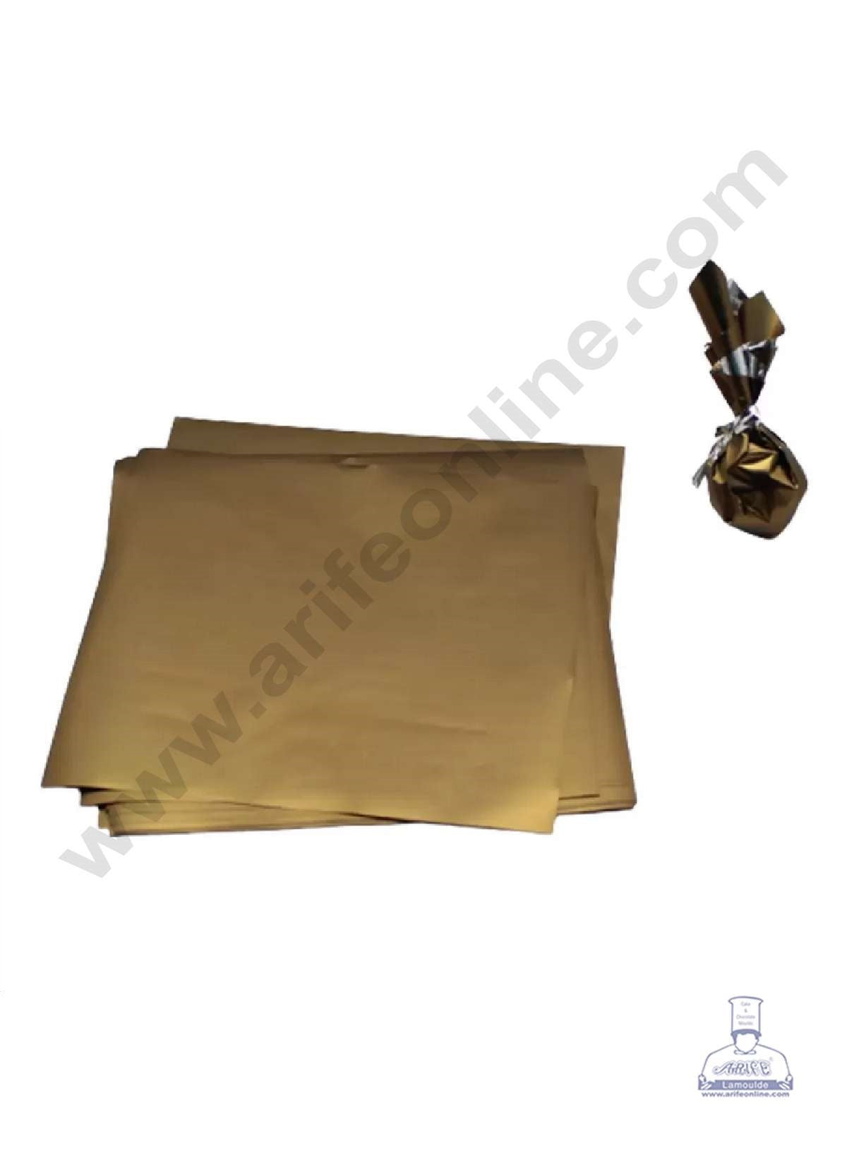Metallic Plastic Chocolate Wrapper, Dark Gold 200 Pcs Pack (MOQ 12 PACK) (FD)