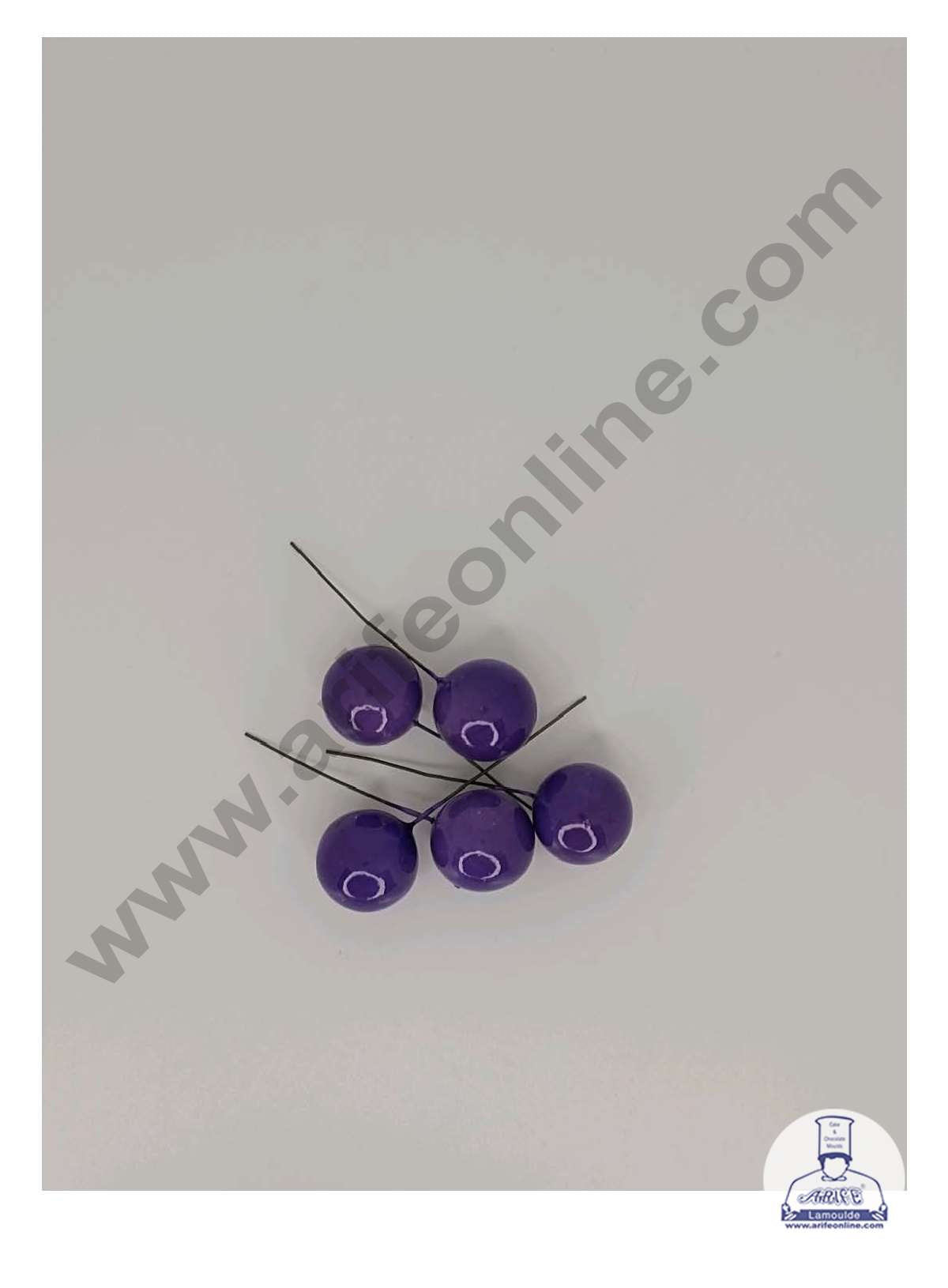 Dark Purple Faux Balls Topper For Cake and Cupcake Decoration - ( 20 pcs Pack ) (MOQ 300 PACKET 1 CRTN) (IM)