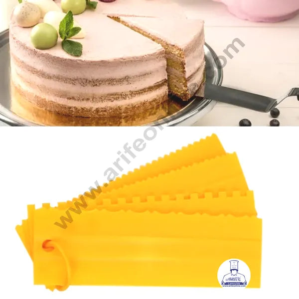 Plastic Icing Comb Scraper Smoother Combo of 4 pcs (MOQ 12 PCS)