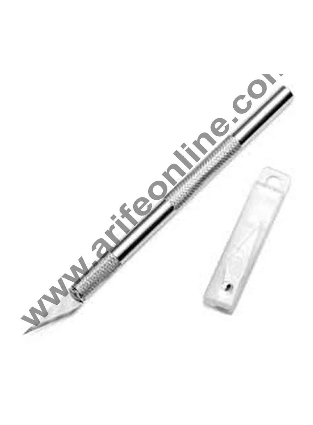 Cake Decor Detail Pen Knife With 5 Interchangeable Sharp Blades, Crafts Steel Knife Cutter Tool with 5 Blades.