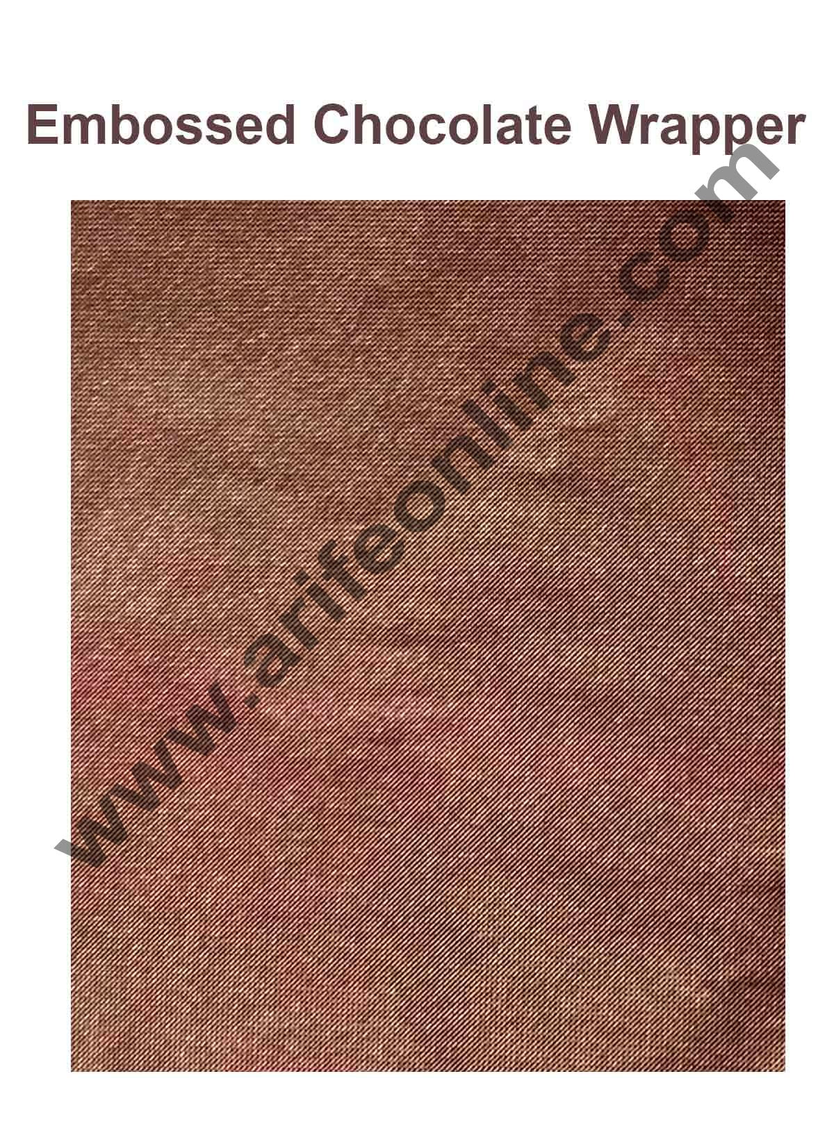 Cake Decor Chocolate Wrappering Foil, Embossed Chocolate Wrapper, 200 Sheets - 10in x 7in - Brown