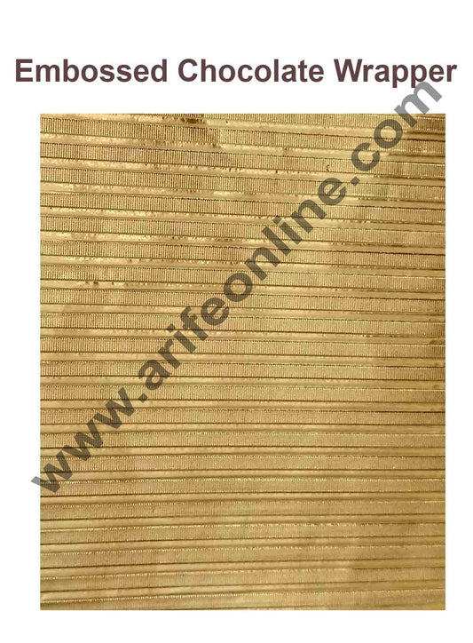 Cake Decor Chocolate Wrappering Foil, Embossed Chocolate Wrapper, 200 Sheets - 10in x 7in - Lines Gold