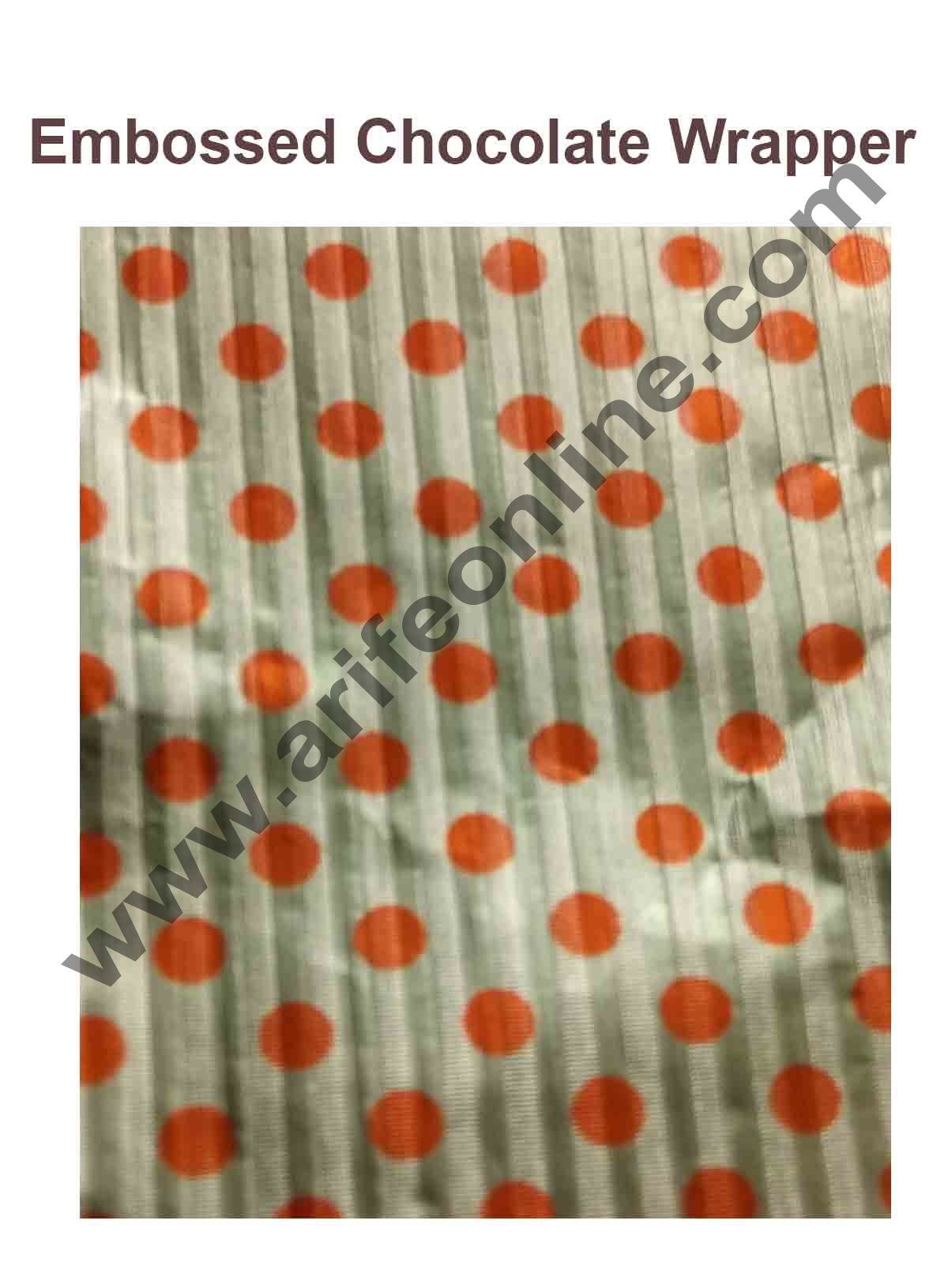 Cake Decor Chocolate Wrappering Foil, Embossed Chocolate Wrapper, 200 Sheets - 10in x 7in - Dotted Light Gold Orange