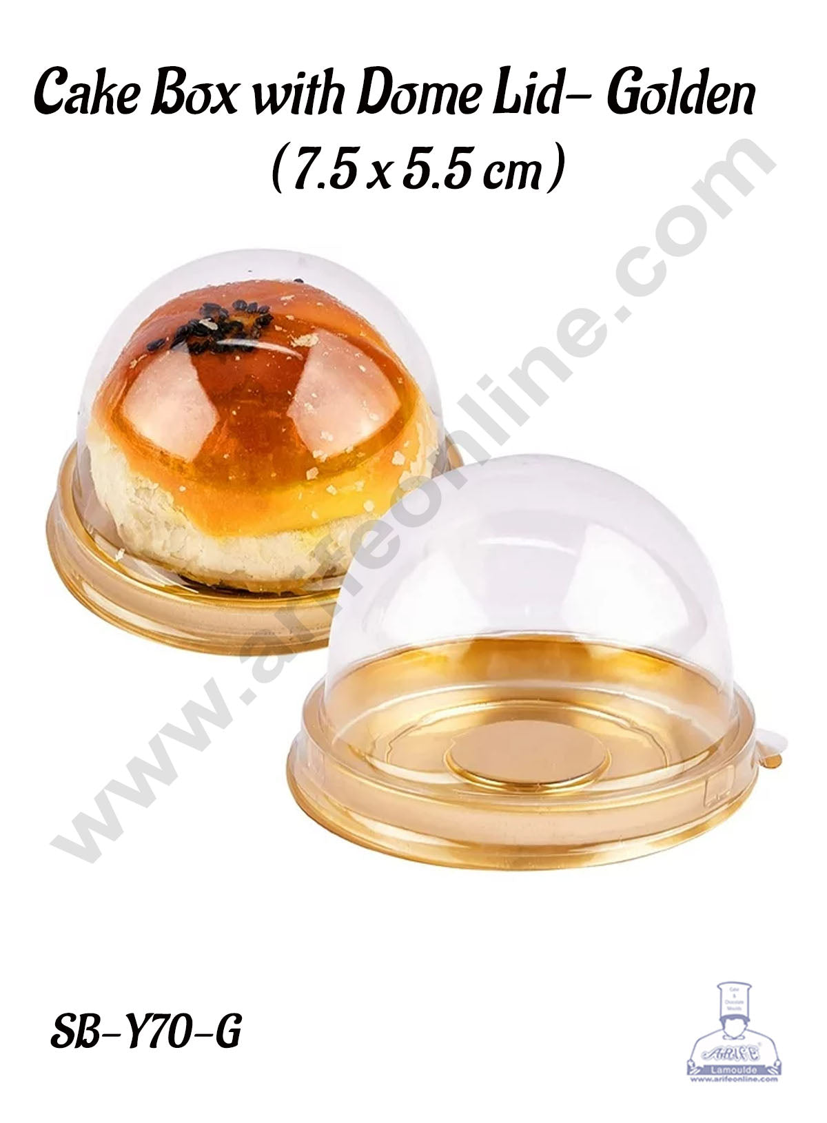 PVC MINI ROUND DOME PASTRY BOX(G)7.5X55 SB-Y70-G  (MOQ 100 PCS)  (I.25)