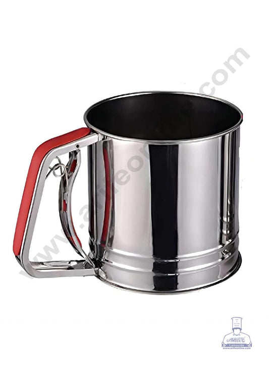 Stainless Steel Flour Sifter Sieve Cup for Powdered Sugar Baking Tool with Grip Handle - Big (MOQ 6 PCS) (AOD)