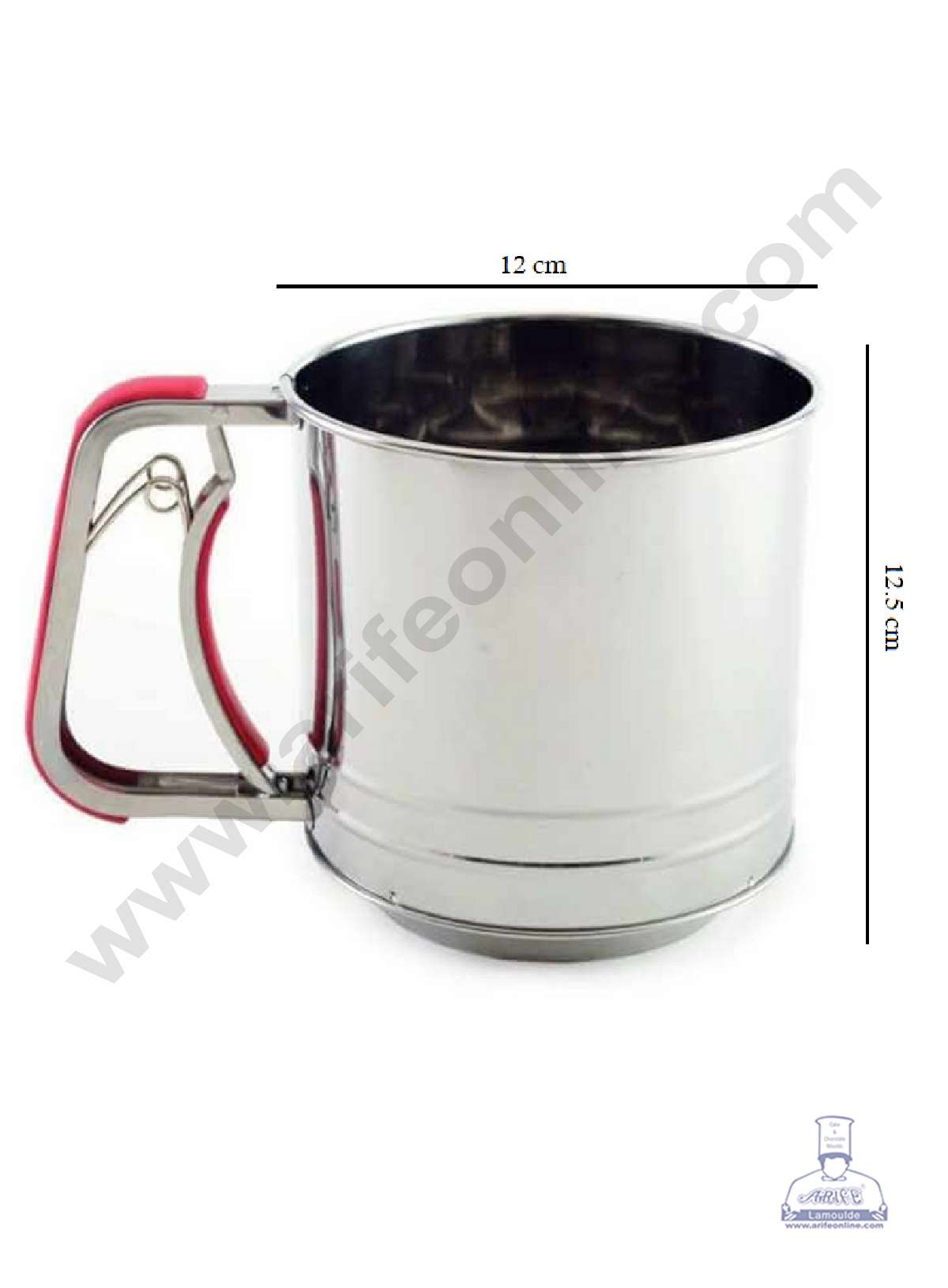 Stainless Steel Flour Sifter Sieve Cup for Powdered Sugar Baking Tool with Grip Handle - Big (MOQ 6 PCS) (AOD)
