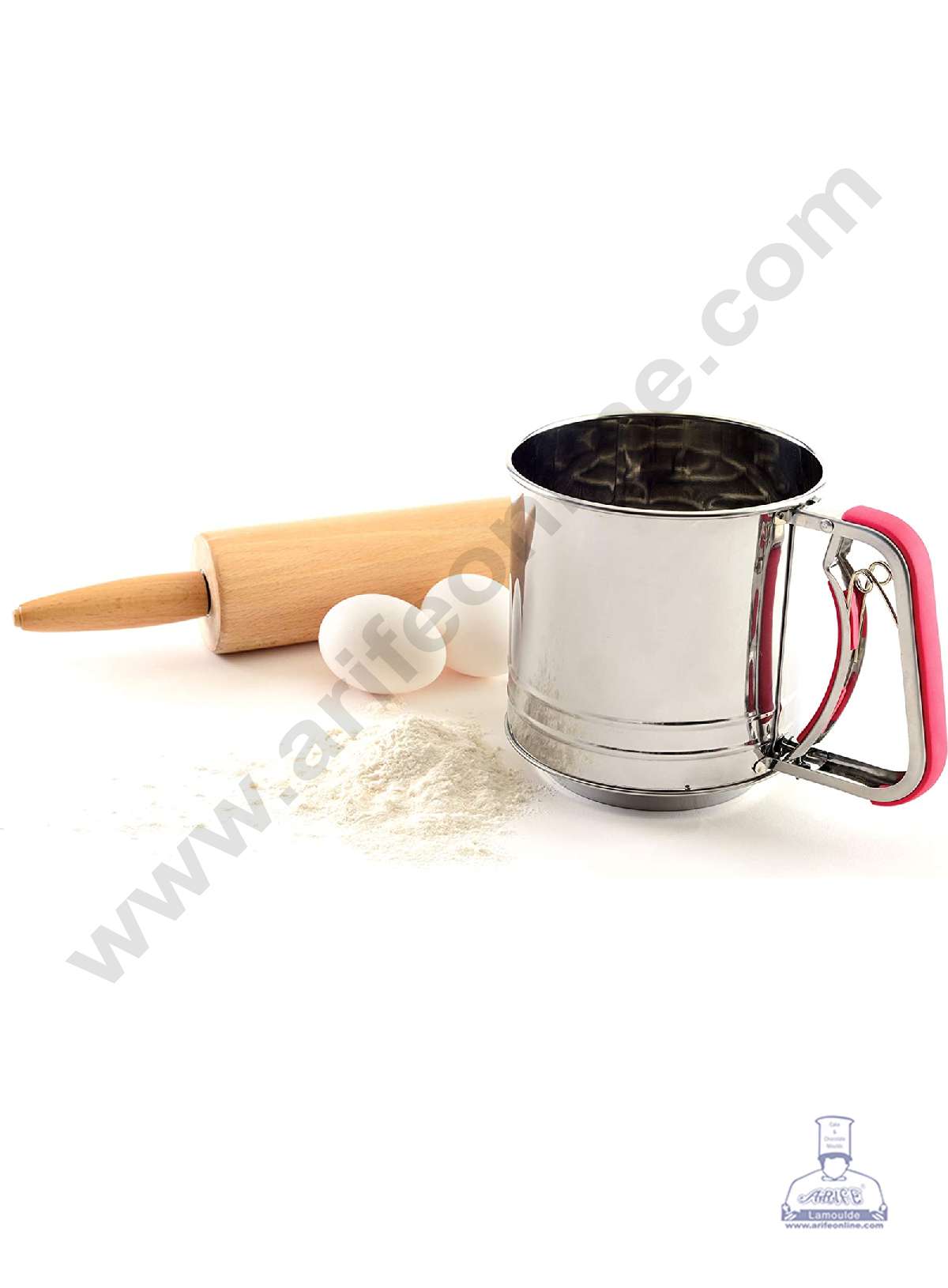 Stainless Steel Flour Sifter Sieve Cup for Powdered Sugar Baking Tool with Grip Handle - Big (MOQ 6 PCS) (AOD)