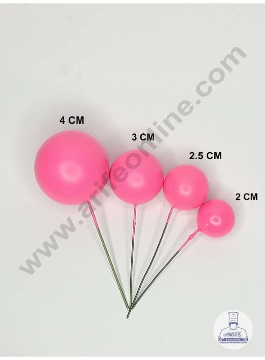 Fuchsia Pink Color Faux Balls Topper For Cake and Cupcake Decoration - 20 pcs Pack ( SB-Fuchsia-20 )  (MOQ 300 PACKET 1 CRTN) (IM)