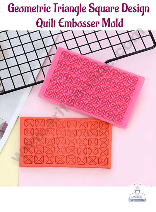 Geometric Triangle Square Design Quilt Embosser Molds, Cookie Biscuit Mold Fondant Cake Tools (MOQ 12 PCS) (IE)